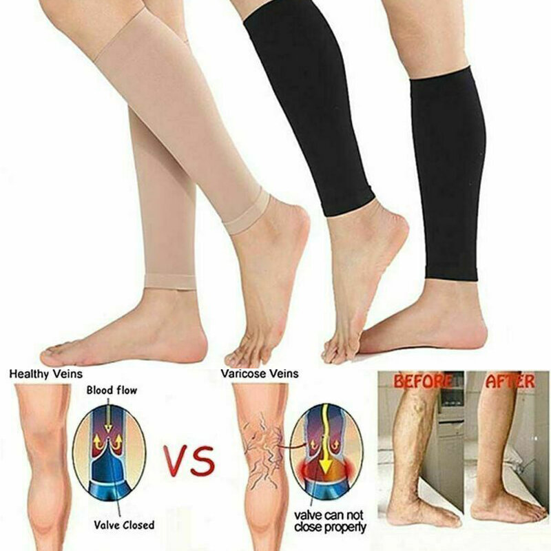 2 pezzi di calze a compressione prevenire le vene Varicose del polpaccio indolenzimento delle donne calzino dimagrante uomo sport all'aria aperta calza a pressione del polpaccio