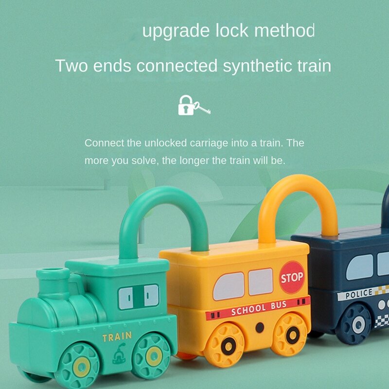 Multicolor Lock e Key Car Brinquedos, Combinando e Classificando Brinquedos, Early Learning Toy, 6 Pcs