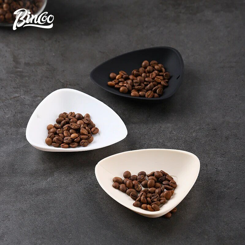 Bincoo ถาดใส่เมล็ดกาแฟทำจากซิลิโคนอุปกรณ์ชั่งน้ำหนักกาแฟอิตาเลียนแบบมือถาดจ่ายชากฎ