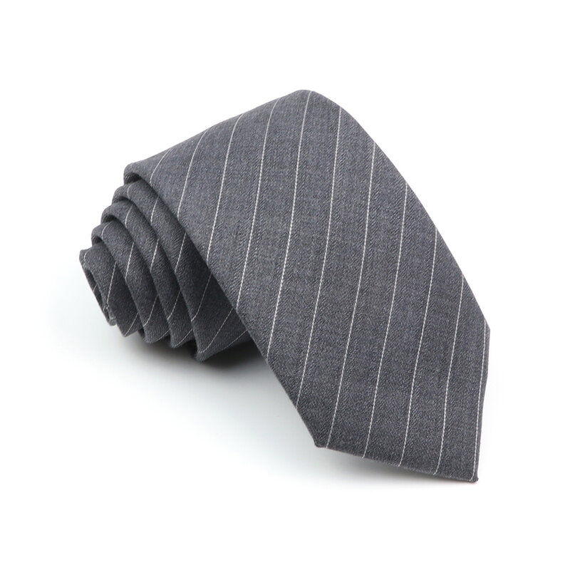 Cravatte da uomo 7cm lana classica fatta a mano Skinny Grey Plaid cravatte a righe colletto stretto Slim Cashmere accessori per cravatte Casual regalo