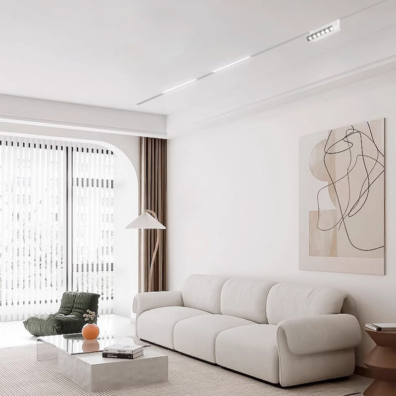 Sistema de luces LED magnéticas para sala de estar, focos empotrados sin serie de iluminación principal, blanco, DC48V