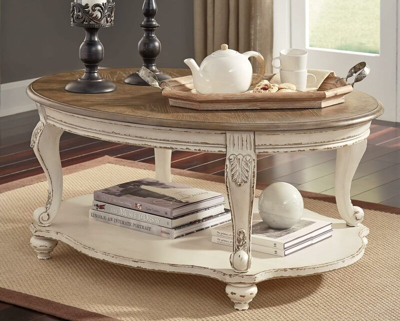 Оригинальный дизайн от Ashley Realyn, повседневный кофейный столик для коттеджа, античный белый и коричневый