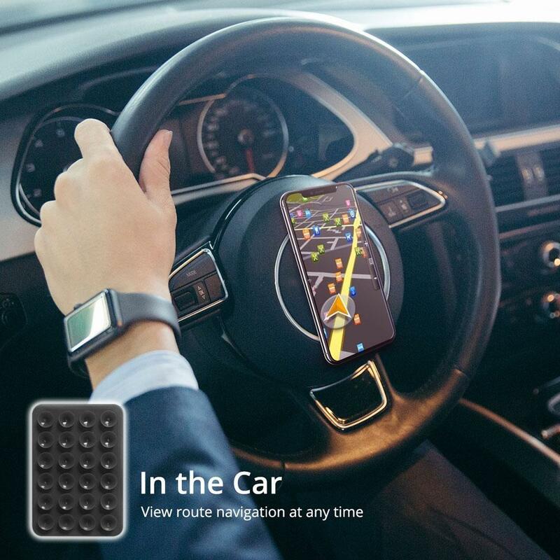 Suction Cup Wall Stand Mat Silicone Suction Phone Holder Square Mount Single-sided Leather Anti-slip Multifunctional H Z2s7
