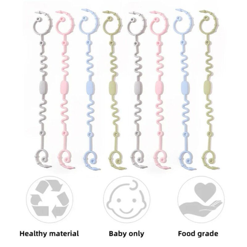 Dot silikon bayi baru, dot silikon tali gantung mainan rantai Anti jatuh kelas makanan anak-anak