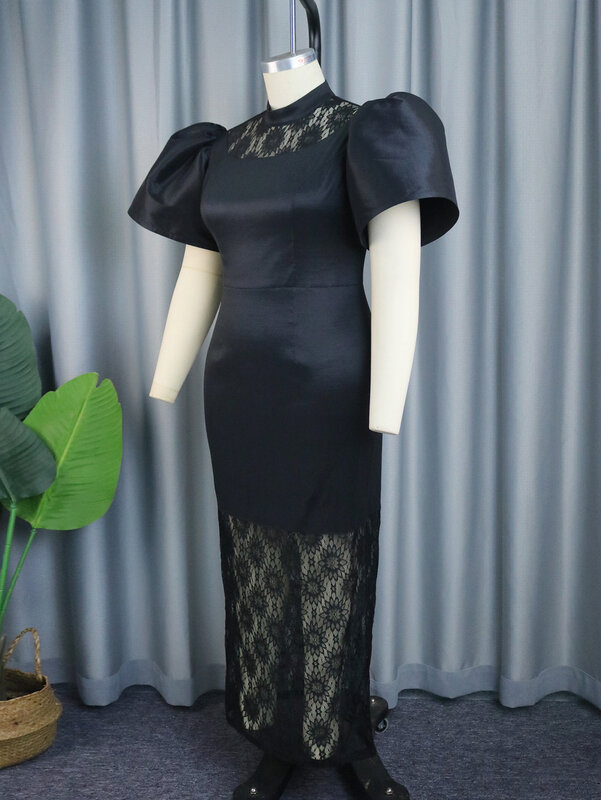 2023 gaun Afrika untuk wanita musim gugur elegan hitam desain Dashiki Abaya perban Maxi gaun jubah Afrika seksi wanita gaun pesta