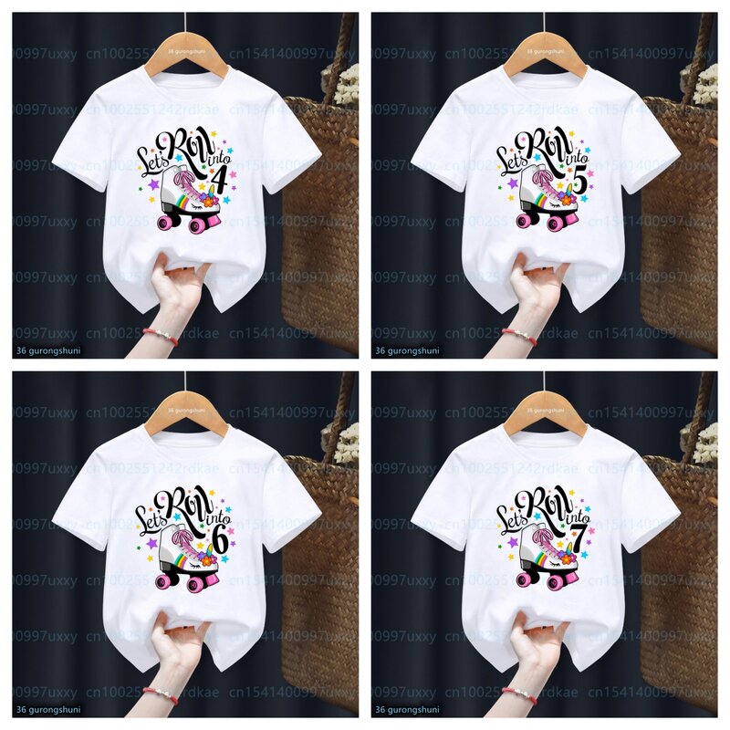 Katrol kaus ulang tahun 1-11t H kaus Anak perempuan Ulang Tahun kaus anak-anak kekasih katrol lucu atasan kaus ulang tahun anak