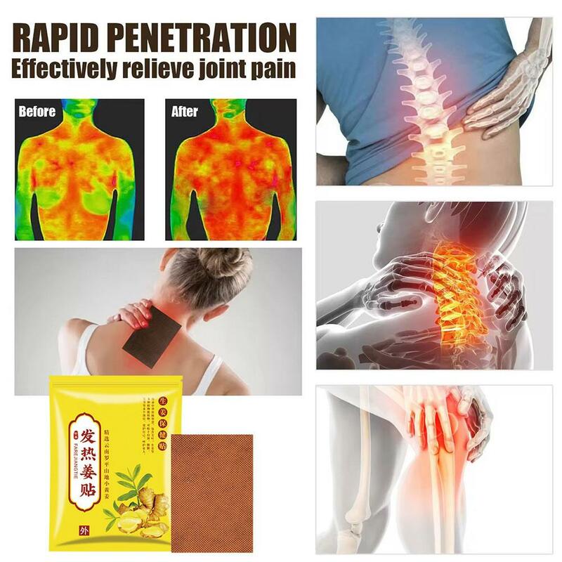100pcs Ginger Patch Self-Heating Natural Plant Extracts Heat Compresses To Relieve Discomfort Improve Fatigue Lower Back
