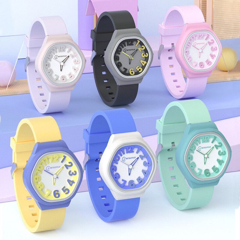 Orologio al quarzo di marca per bambini Candy Soft Silicone Watch nuoto impermeabile orologio da studente silenzioso orologio da esterno per ragazzi e ragazze