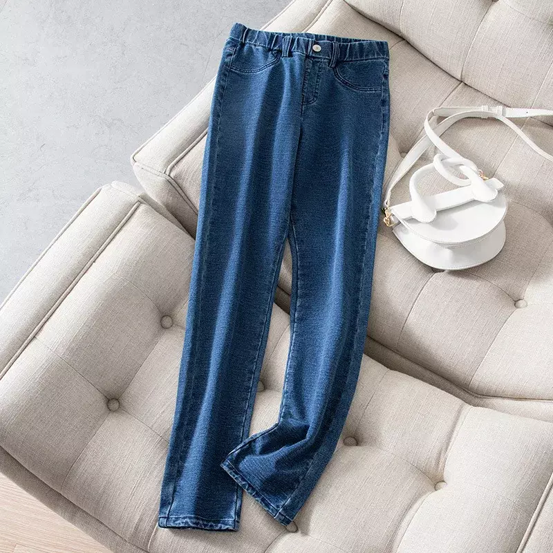 2022 verão feminino novo casual commuting magro de nove pontos jeans magros