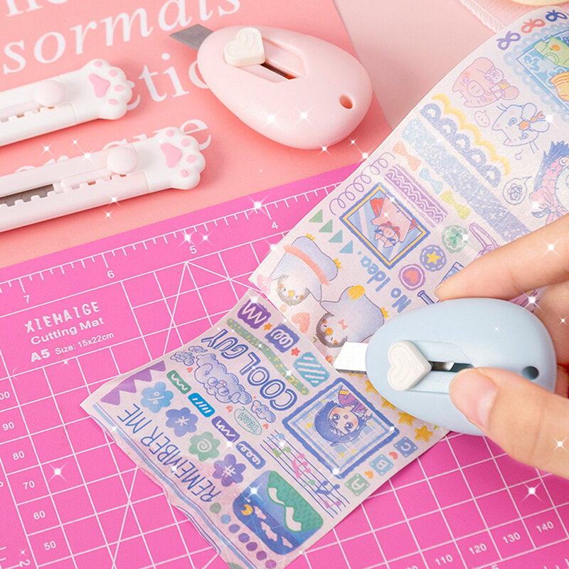 Kawaii มีดยูทิลิตี้ Mini การ์ตูนน่ารักกระดาษมีดที่เปิดกล่องเครื่องตัดนักเรียนแบบพกพา Handmade Craft มีดเครื่องเขียน