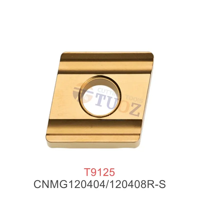 100% T9125 CNMG120404R-S ดั้งเดิม CNMG120408R-S เครื่องมือหมุนภายนอกคาร์ไบด์แทรก cnmg 120404 120408 R-S เครื่องตัด mesin bubut CNC