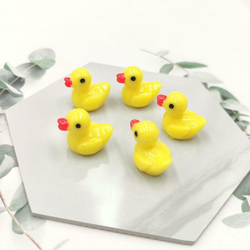 Mini Resina Tiny Ducks Figuras de animais em miniatura, Artesanato DIY, Micro Paisagem, Decoração de jardim e aquário, 100 unid, 200 unid