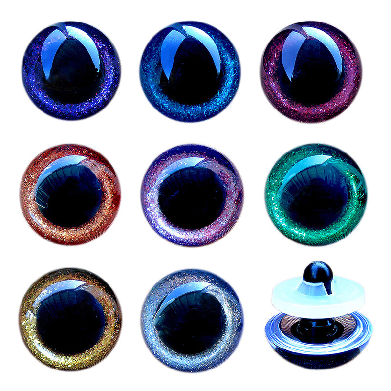 Olhos de segurança para crochet brinquedos, 20pcs, cor azul e marrom, tamanhos mistos, 10/12/14/16/18/20/22/24mm