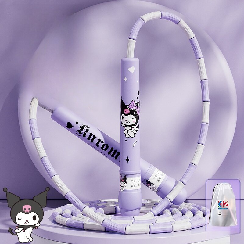 Оригинальный Скакалка Hello Kitty Sanrio Kuromi Stitch с бамбуковым узлом Скакалка для детей новичка Скакалка мультяшный милый подарок для фитнеса и спорта для девочек