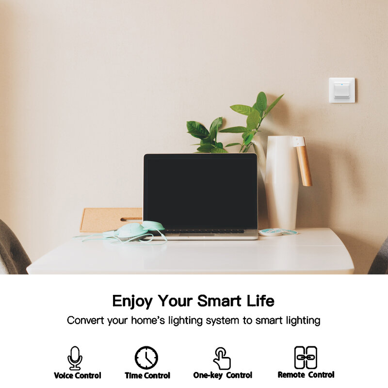 Interruptor de pared y enchufe inteligente con Wifi para el hogar, Pulsador y toma de corriente inteligente para control remoto, para Smart Life, Tuya, Alexa y Google Home