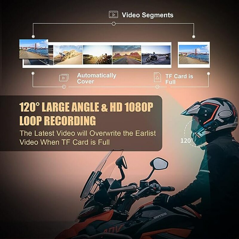 Гарнитура для мотоциклетного шлема Freedconn R1 Plus, Bluetooth, видеозапись, 1080P