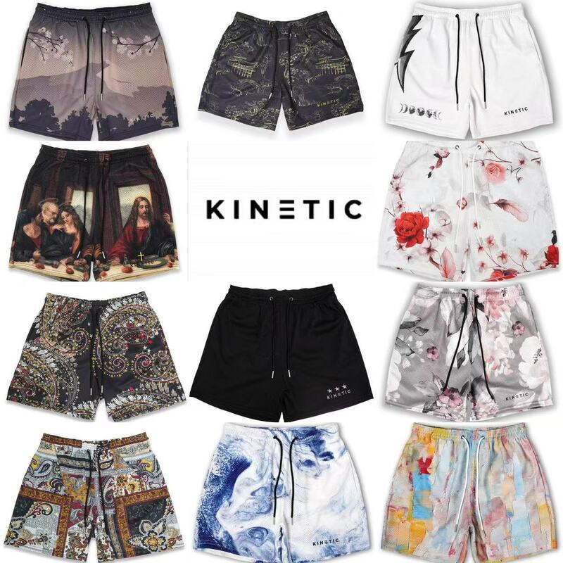 KINETIC Brand New Summer Mens Sports Fitness Running Basketball Short Pants Quick Dry Mesh Trend Jogger Beach Casual Shorts