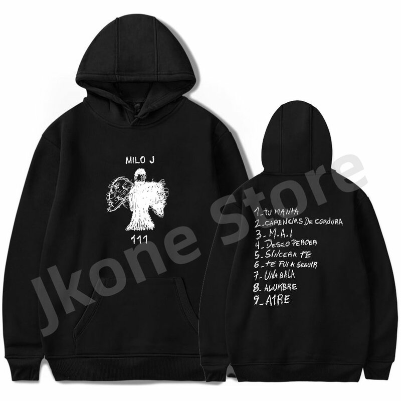 Milo J Hoodies 111 Album Merchandise Print Dames Heren Mode Casual Zangeres Sweatshirts Met Lange Mouwen