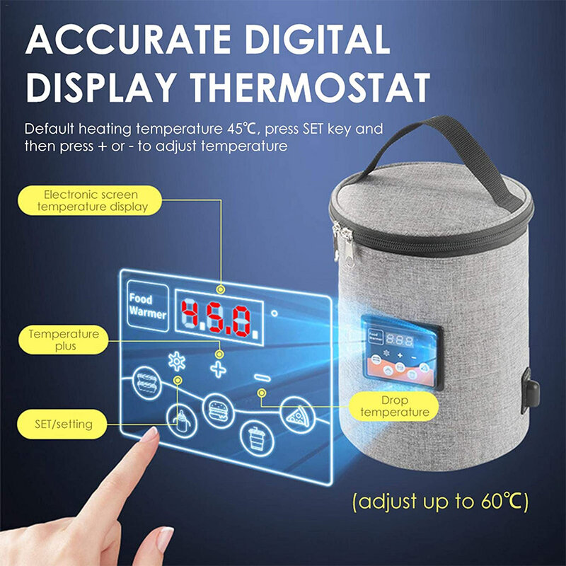 Autoflessenwarmer 40-60 18W Draagbare Melkfles Warmer Elektrische Reisdrank Geïsoleerde Tas
