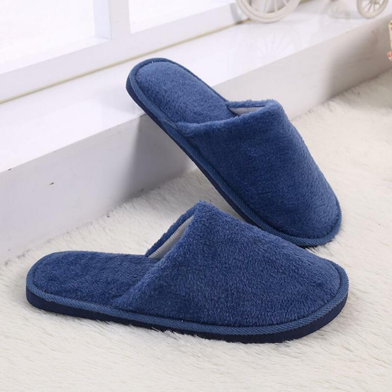 1 Pair Indoor Slippers  Solid Color   Home Slippers Flat Heel Closed Toe Slippers