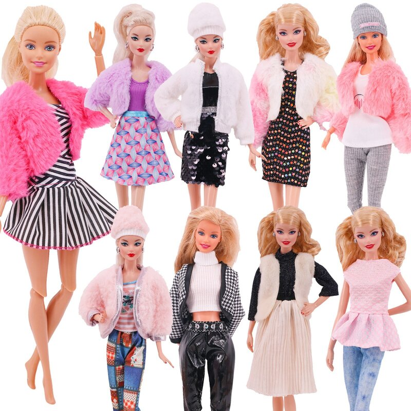 Barbies roupas de boneca vestido feito à mão moda casaco calças superiores roupas para bonecas barbie acessórios de boneca presentes de brinquedo da menina