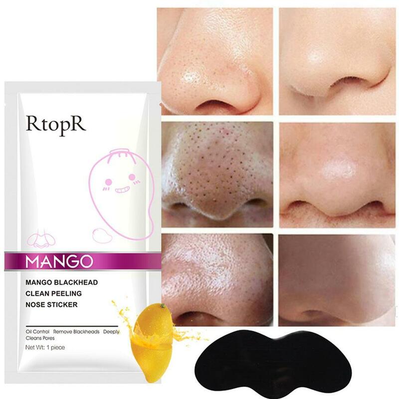 Mascarilla facial con Mango para eliminar espinillas y acné, máscara de poros reafirmante negra, tira de exfoliación de acné, G8L0, nuevo estilo, 1 unidad