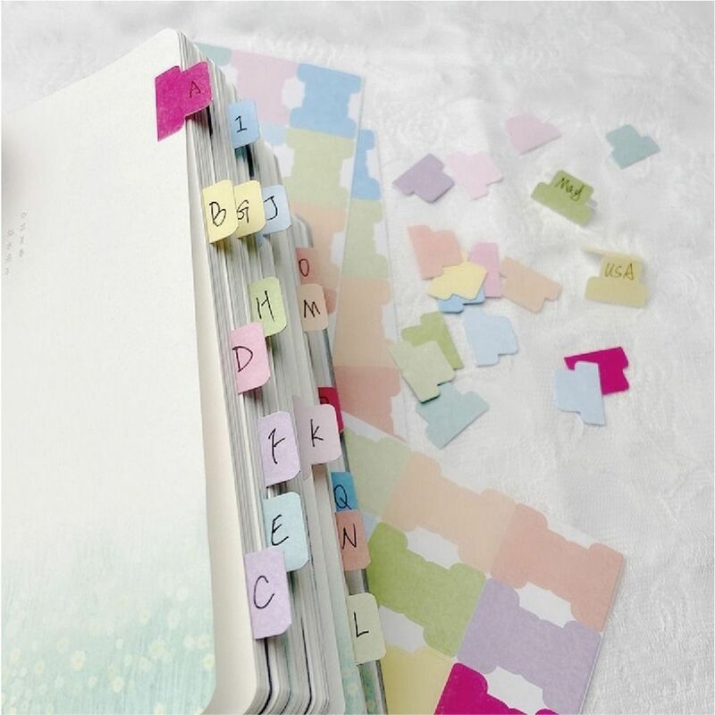 60/120Pcs Office Stationery Index Label Sticker Personalized Planner Multicolor Self-adhesive Paper Tabs Repositionable