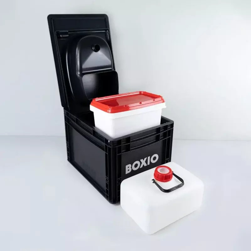 Przenośna toaleta BOXIO-wygodna toaleta kempingowa! Kompaktowa, bezpieczna i osobista toaleta kompostowa z wygodną utylizacją dla Ca