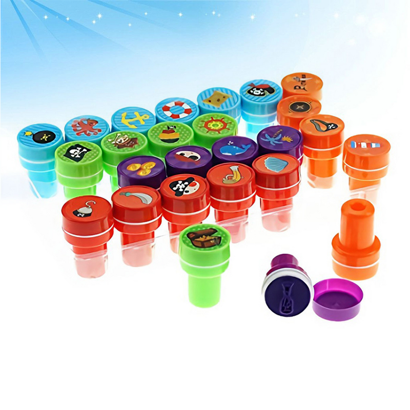 Pirate Pattern Seal Stamper Set, Brinquedos de plástico para crianças, Crafts Paper, Drawing Play, Party Favor, 26 pcs