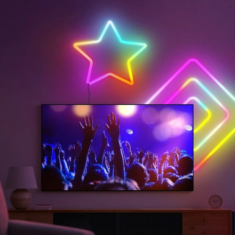 3-Meter Neon Light With Diy Light Strip App For Controlling Music Synchronization, Gaming, Living Room, Bedroom Decoration