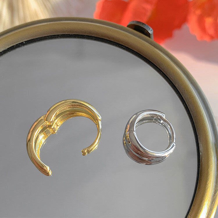 Orecchini a cerchio geometrici coreani di vendita calda in argento Sterling 925 temperamento semplice regalo di gioielli Sexy Semale caldo squisito