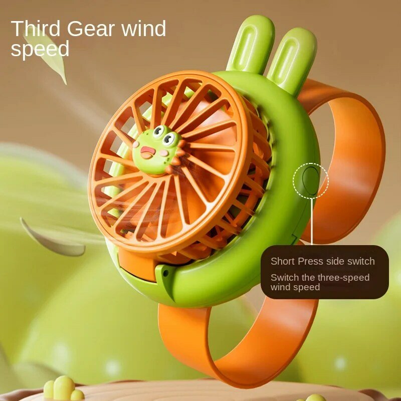 2024 nowy Mini zegarek dla dzieci Fan Cartoon podręczny Mini wiatrak akumulator przenośny wentylator przenośny klimatyzator prezent