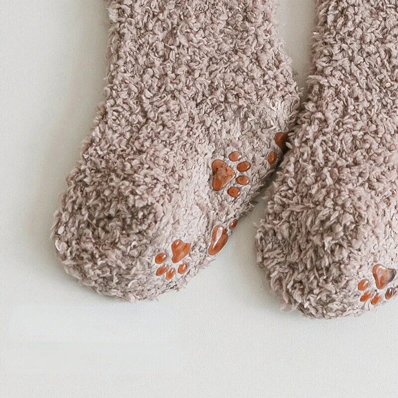 Calcetines gruesos de lana de Coral para niños, niñas y niños pequeños, suaves, antideslizantes, de 0 a 5 años, para Otoño e Invierno