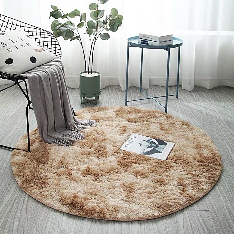 2023 Baru Gaya Nordic Karpet Bulat Ruang Tamu Dekorasi Karpet Rumah Nyaman Warna Lembut Gradien Desain Serbaguna Bantalan Anti Selip