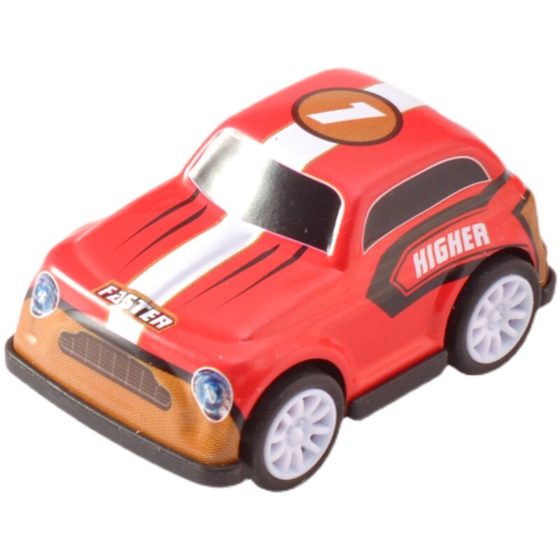 Mini coche de dibujos animados para niños, juguete pequeño de retorno neumático, inercia resistente a impactos, jardín de infantes creativo de hierro