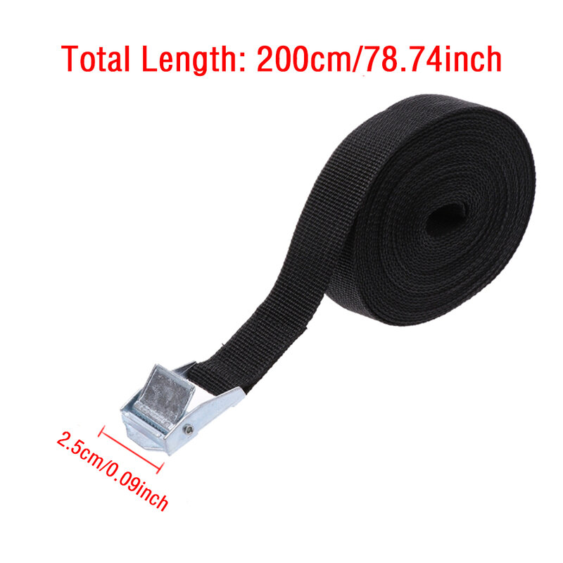 2M*25mm Tie Down Strap Strong Ratchet Belt Luggage Bag Cargo Lashing With Metal Buckle Tow Rope Securing Luggage Accessories