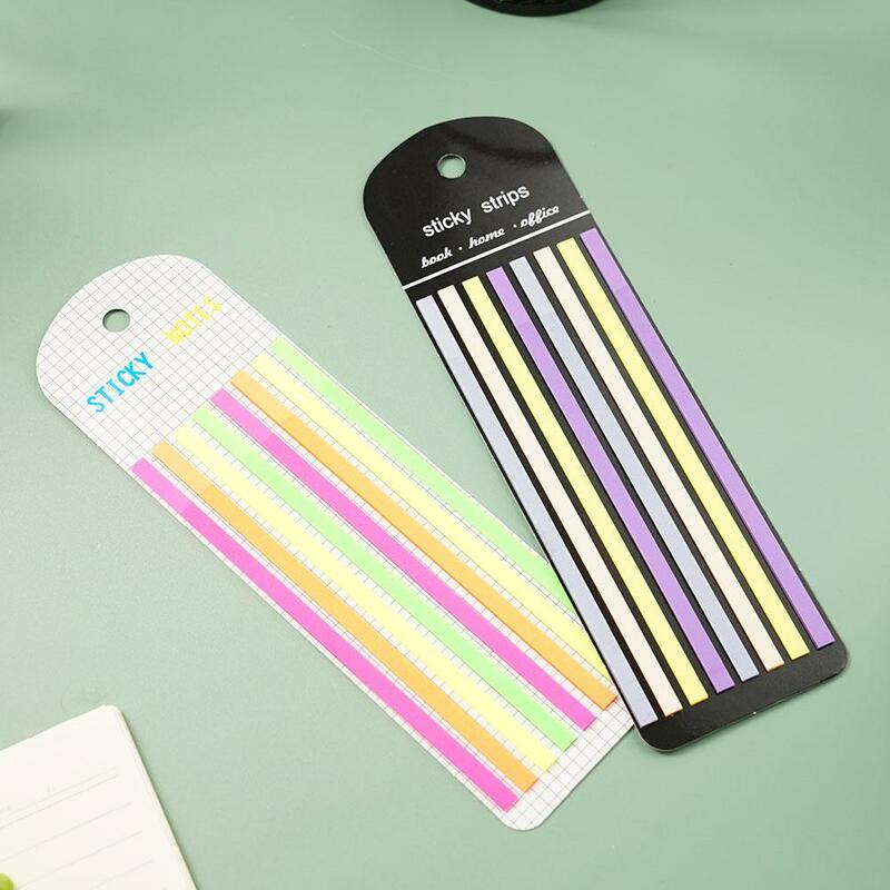 Color Sticky Notes Waterproof Transparent Highlighter Morandi Tape Neon Removable Sticky Labels Transparent Office Sc S6O7