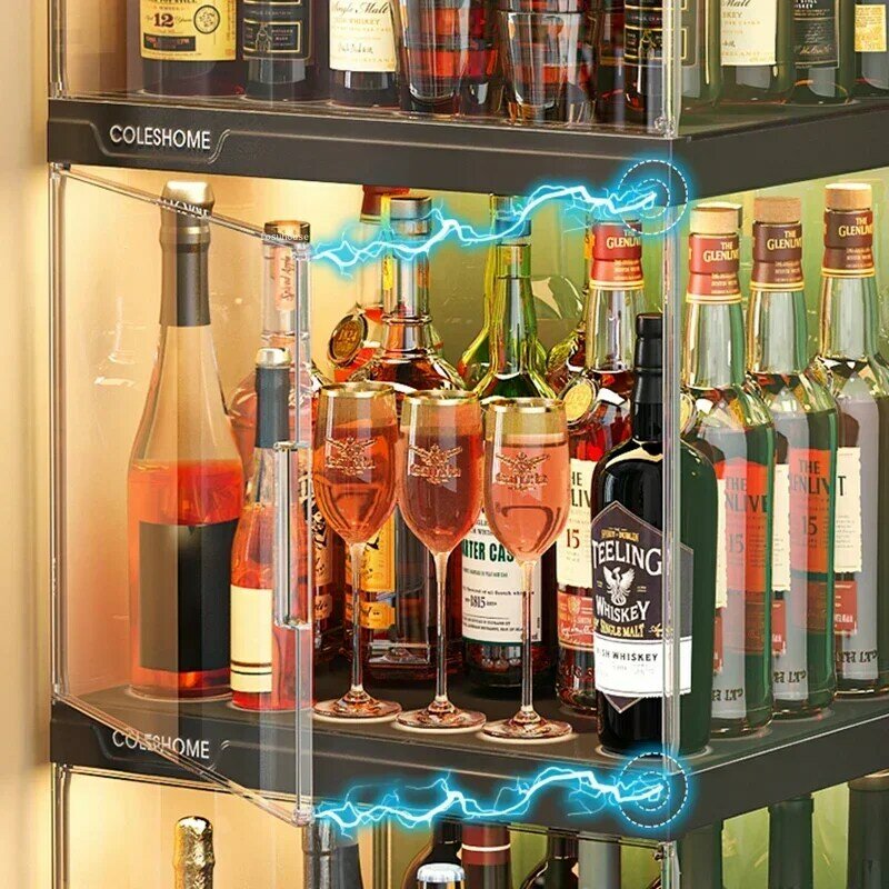 Transparente Acryl Bar Schränke Regal Bar Display kommerzielle Lagerung Weins chränke Wohnzimmer gegen die Wand Vitrine