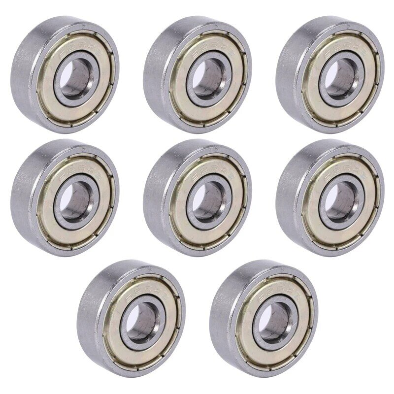 8X 626Z Double Sealed Ball Bearings 6X19x6mm Carbon Steel Silver
