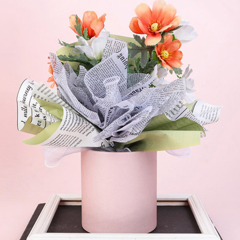 Kotak bunga bulat dekorasi kemasan bunga mawar, kotak hadiah Hari Valentine 1 buah