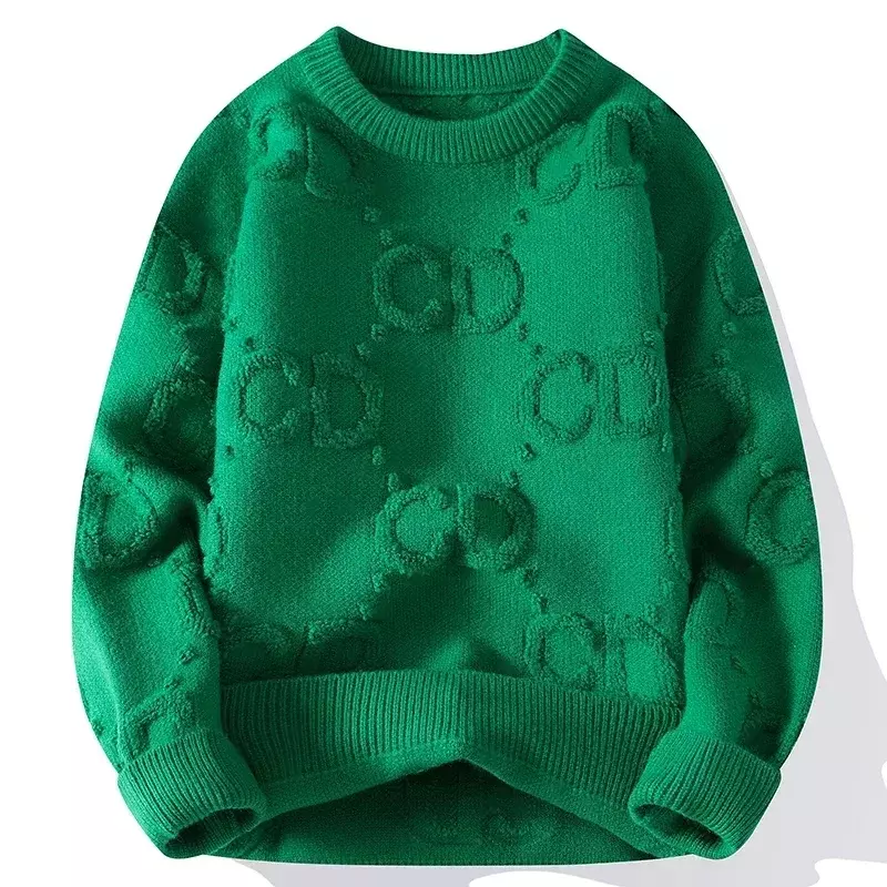 Suéter de lana para hombre, prenda de punto de alta calidad, suave y cálida, estilo clásico, a la moda, para otoño e invierno, 2024