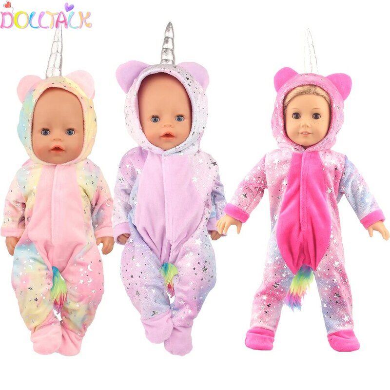 Одежда для кукол с милыми животными, комбинезоны, костюм, наряд для американской 18-дюймовой девочки и 43 см, кукла для новорожденных нашего по...