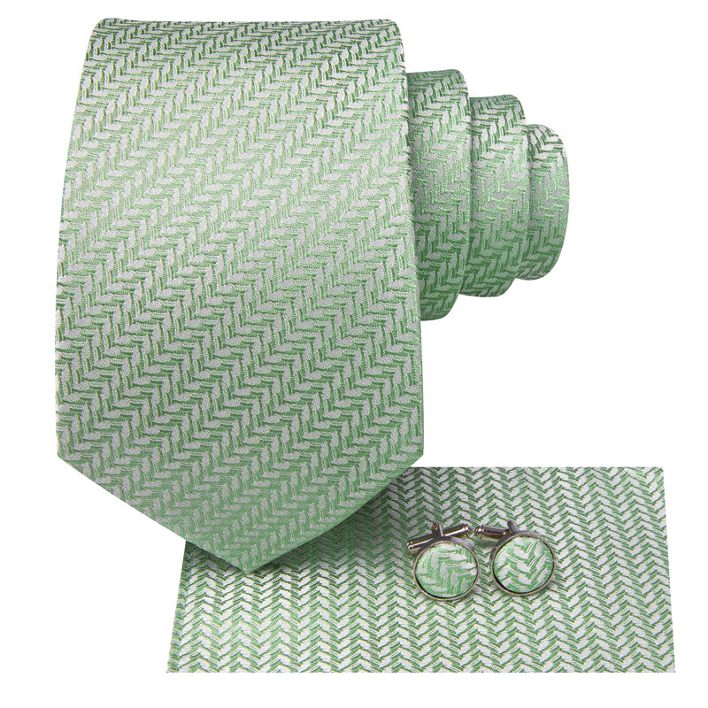Hi-Tie Come зеленый полосатый элегантный мужской галстук, жаккардовый галстук, аксессуар для повседневной носки, Женский Галстук