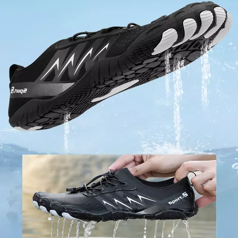 Sapatos de esportes aquáticos respiráveis para homens e mulheres, sapatos de praia descalços, secagem rápida, sapatilhas aqua do mar do rio