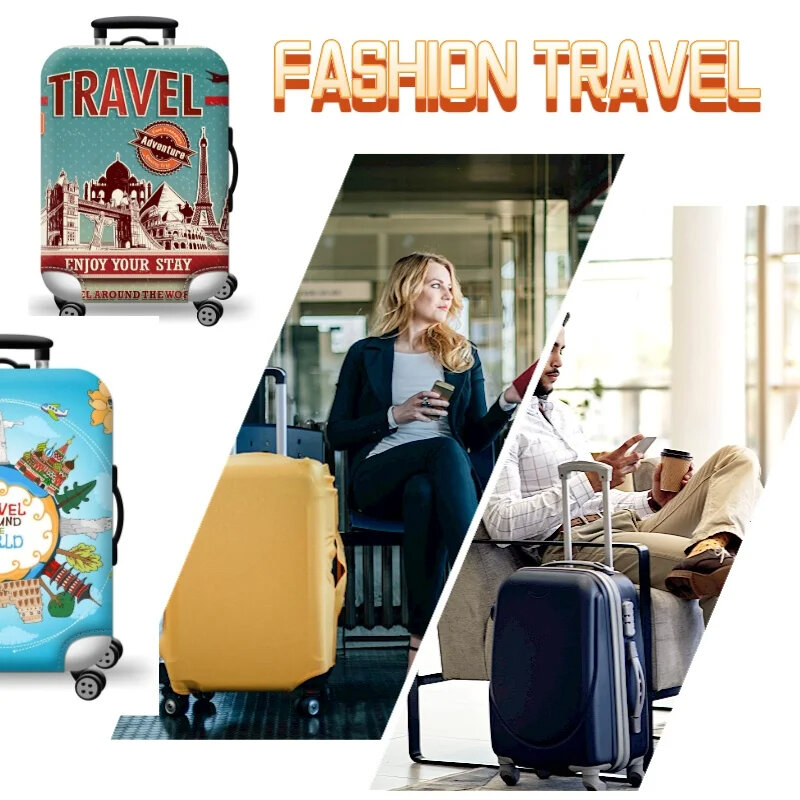 Плотный эластичный защитный чехол для чемодана с картой мира, чехол на молнии для сумки 18-32 дюйма, чехлы для чемоданов, чехол на колесиках, аксессуары для путешествий