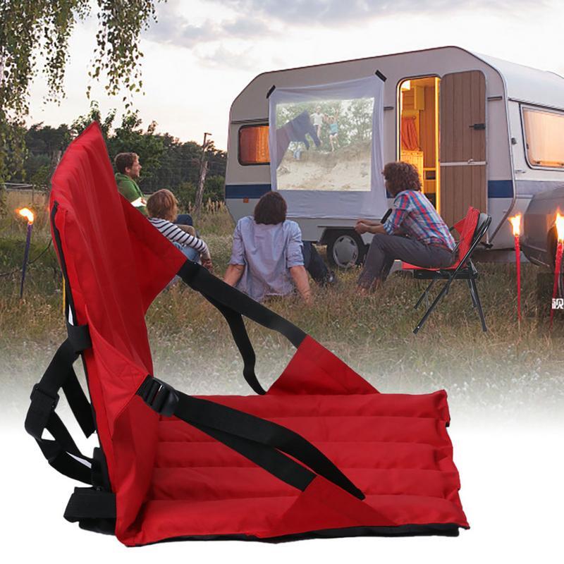 Portátil dobrável acolchoado cadeira assento, almofada do estádio, ajustável camping pad, praia encosto assento