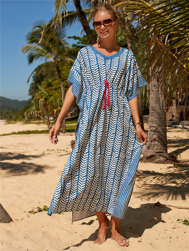 Bohoblue-vestido Retro con cordón para mujer, ropa De playa, traje De baño, bata De Plage, Sarong