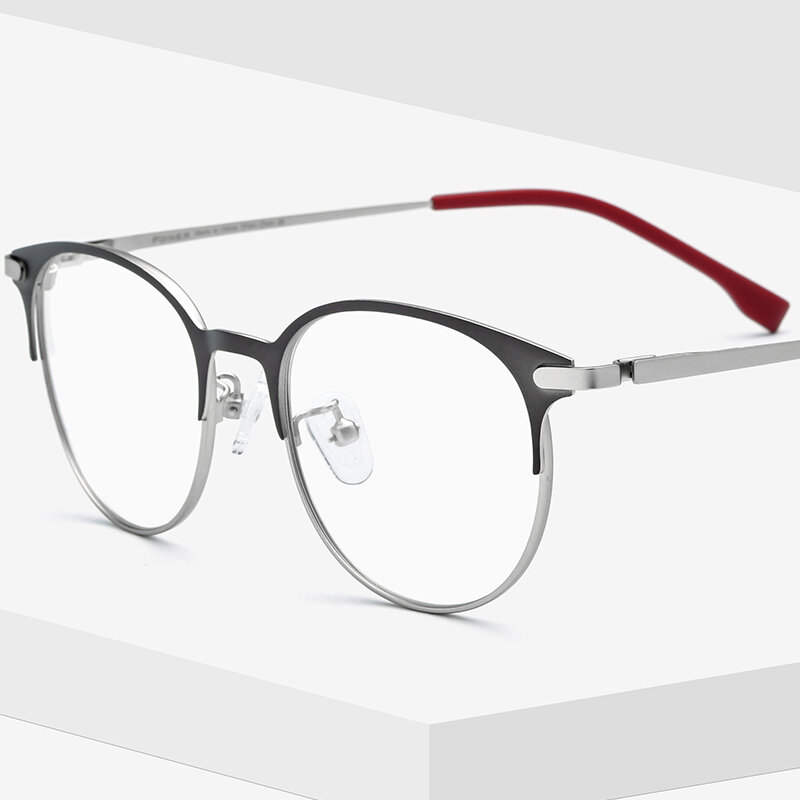 FONEX โลหะผสมกรอบแก้วผู้ชาย Ultralight วินเทจ Vintage Prescription แว่นตา Retro กรอบแว่นตาไร้สาย988