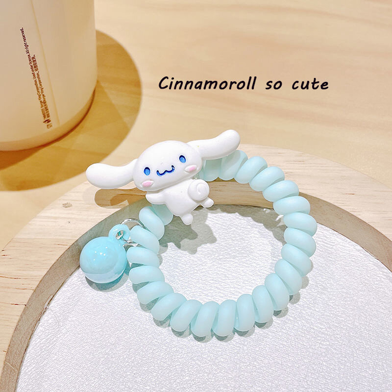 Cinnamoroll-Scrunchies para niñas, 1 piezas, Kawaii, Anime, Sanrio, bonitos dibujos animados, accesorios de Clip de cuerda para el pelo, regalos encantadores