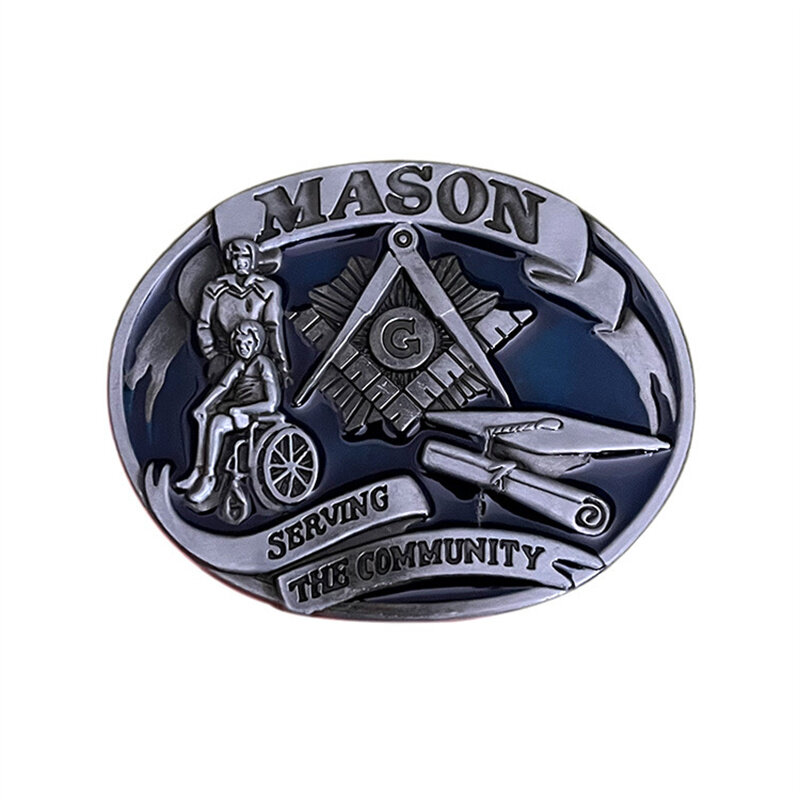 Maçônico Mason cinto fivela, estilo ocidental